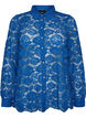 Lace shirt with pearl buttons, Blue, Packshot image number 0