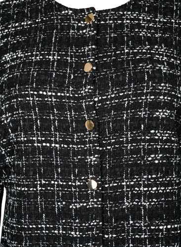 Bouclé jacket with buttons, Black/White, Packshot image number 2
