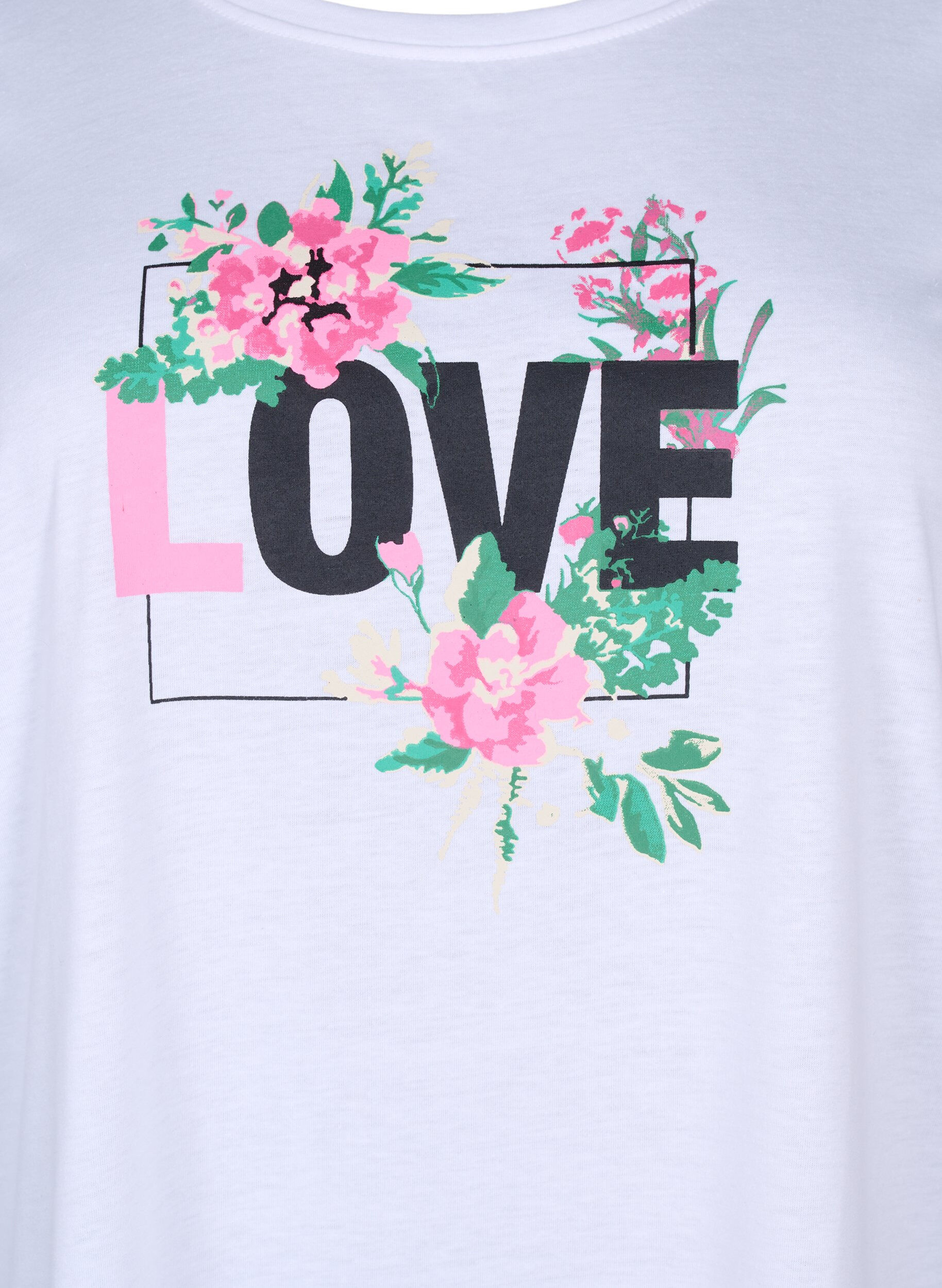 Zizzifashion FLASH - T-shirt with motif, Bright White Love, Packshot image number 2