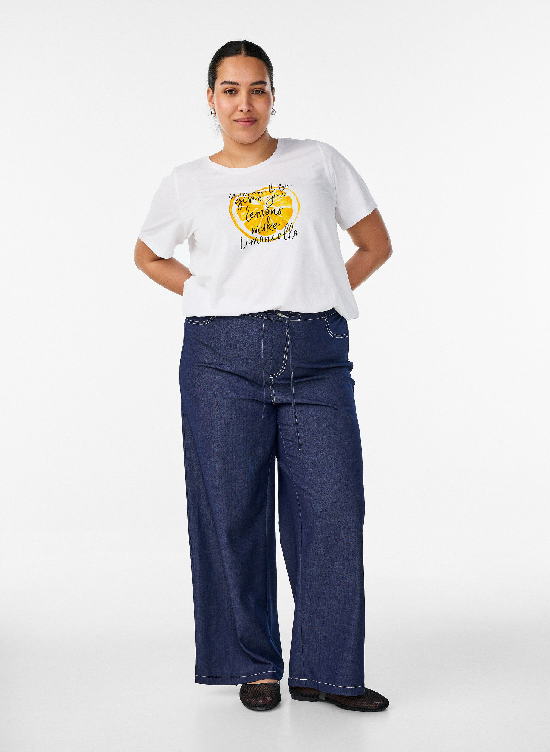 ZizzifashionT-shirt with motif, White, Model image number 1