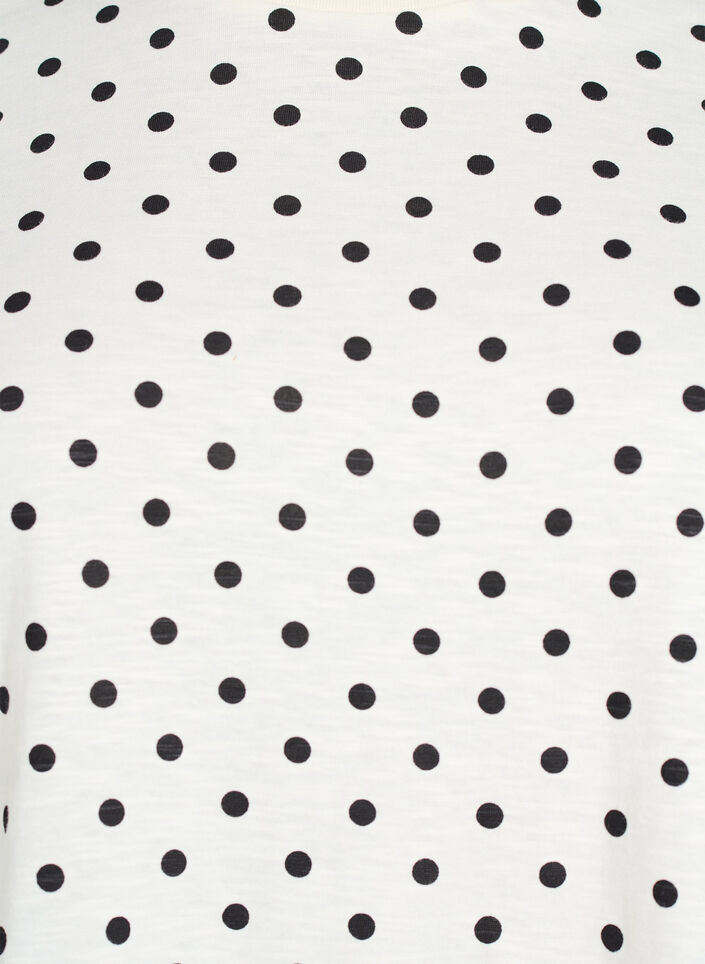 Polka dot cotton T-shirt, Vanilla, Packshot image number 2
