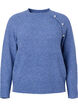 Melange pullover with pearl buttons, Coastal Fjord Mel., Packshot image number 0