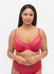 Bra with underwire and lace, Pink, Model image number 0