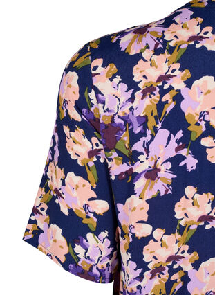 Short sleeve viscose dress with print, Small Flower AOP, Packshot image number 3