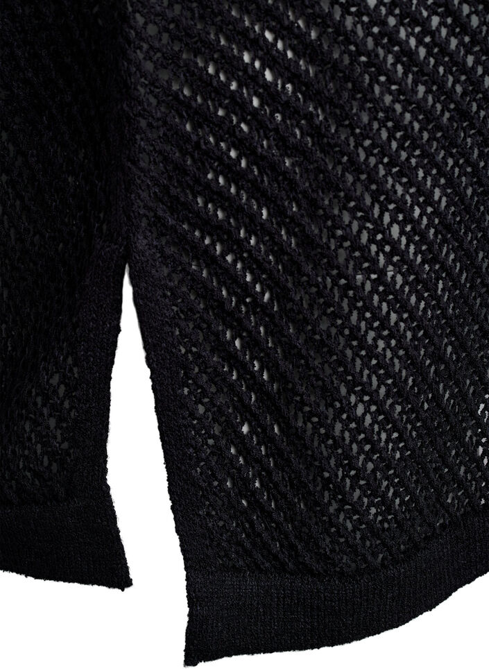 FLASH - Sleeveless knitted top with v-neck, Black, Packshot image number 3