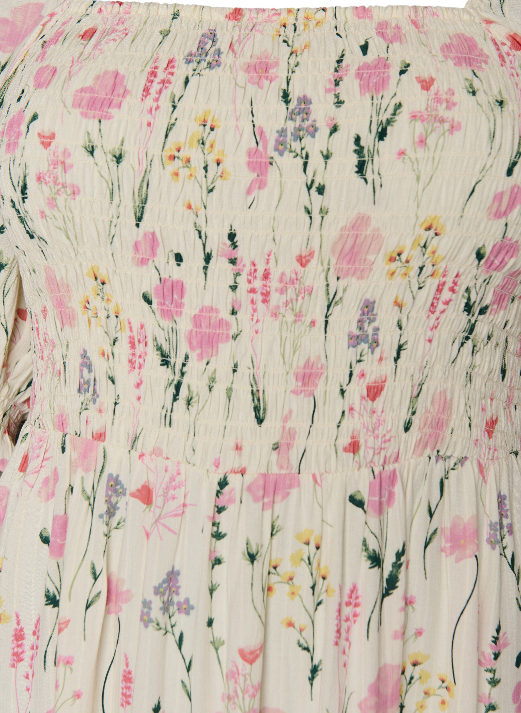 ZizzifashionFloral viscose summer dress, Vanilla, Packshot image number 2