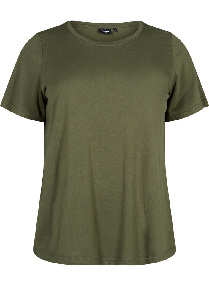 FLASH - T-shirt with round neck, Olivie Night, Packshot image number 0