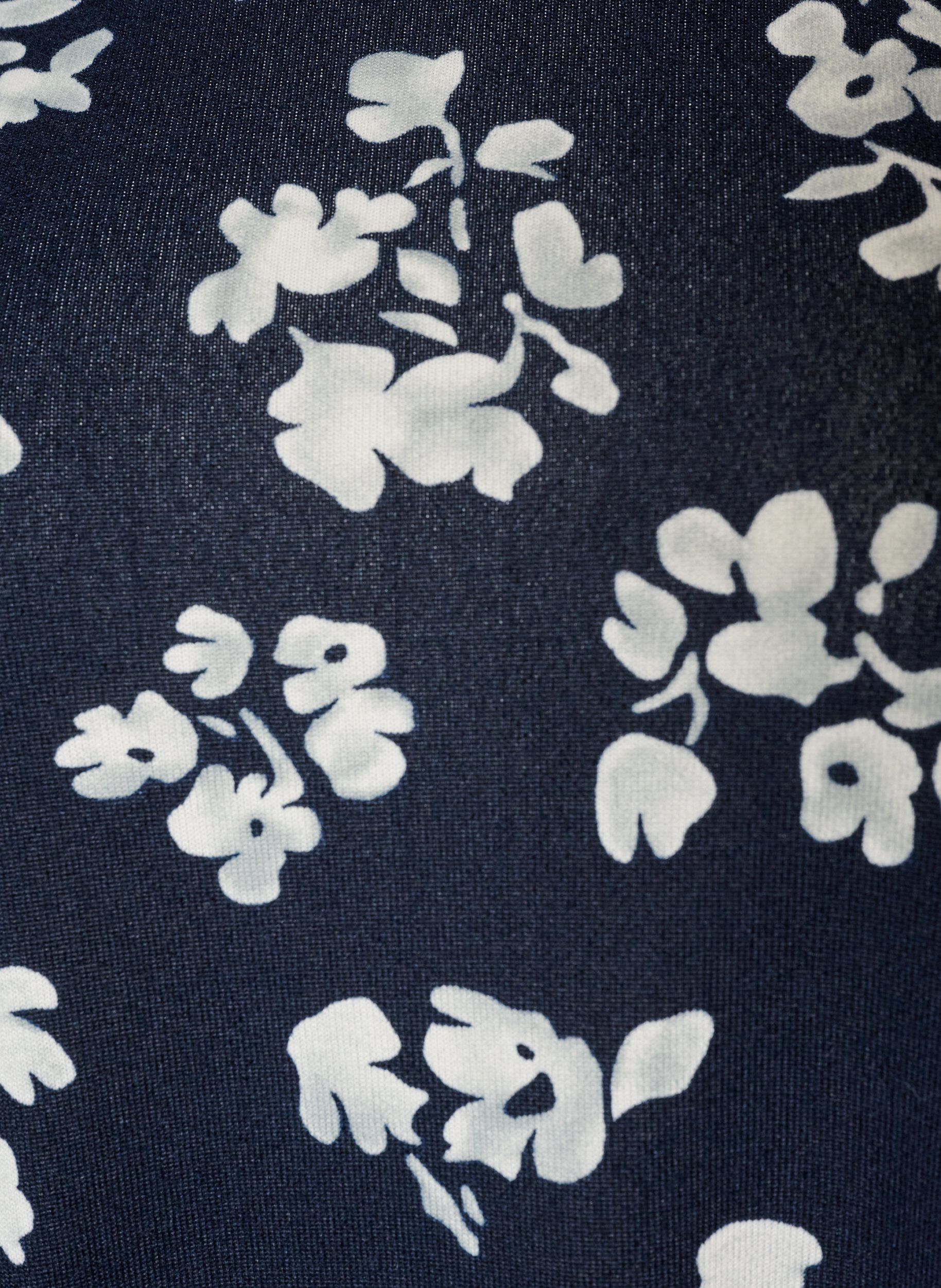 ZizzifashionFloral blouse with long sleeves, Blue, Packshot image number 2