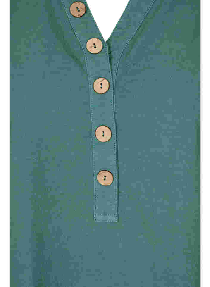 Sleeveless cotton tunic with buttons, Sea Pine, Packshot image number 2