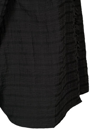 Shirt with structure and ruffle detail, Black, Packshot image number 3