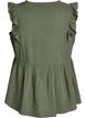 Sleeveless cotton muslin blouse with ruffles, Green, Packshot image number 1