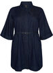 Denim dress with belt and 3/4-sleeves, Blue, Packshot image number 0