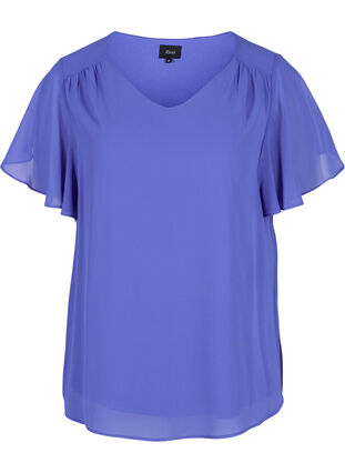 Short-sleeved blouse, Dazzling Blue, Packshot image number 0