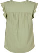 Sleeveless top in cotton muslin with ruffles, Green, Packshot image number 1