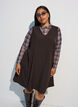 Sleeveless pinstripe A-line dress, Brown, Model image number 0