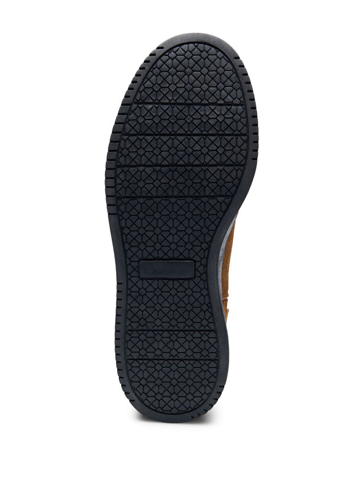 Short wide fit boot in suede, Tobacco Brown, Packshot image number 5