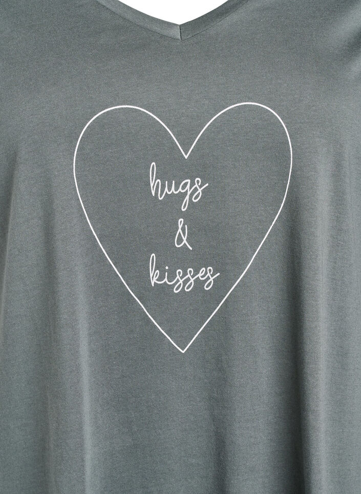 Organic cotton nightgown with v-neck, , Packshot image number 2