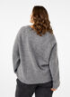Loose-fitting knitted blouse with round neck, Medium Grey Melange, Model image number 1