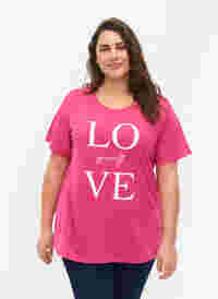 FLASH - T-shirt with motif, Raspberry Rose, Model