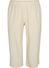 7/8 trousers in cotton blend with linen