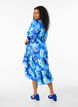 Floral wrap dress with 3/4 sleeves, Blue, Model image number 2