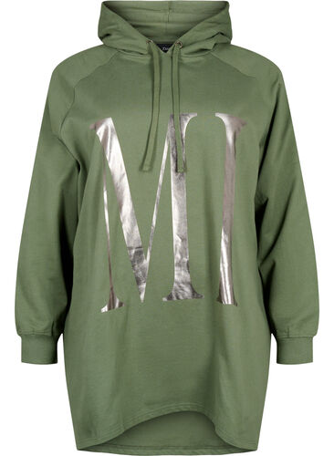 Oversized sweatshirt in organic cotton, Thyme MIND, Packshot image number 0