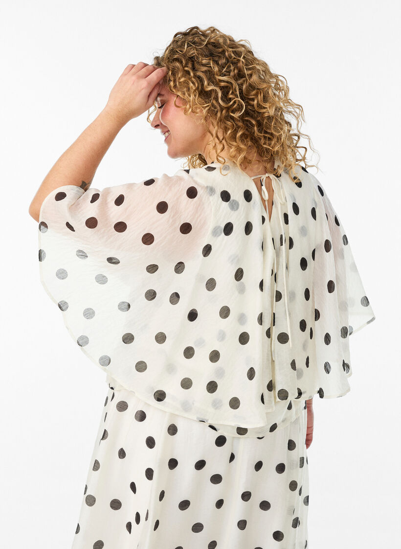 Layered top with polka dot pattern, Vanilla, Model image number 2