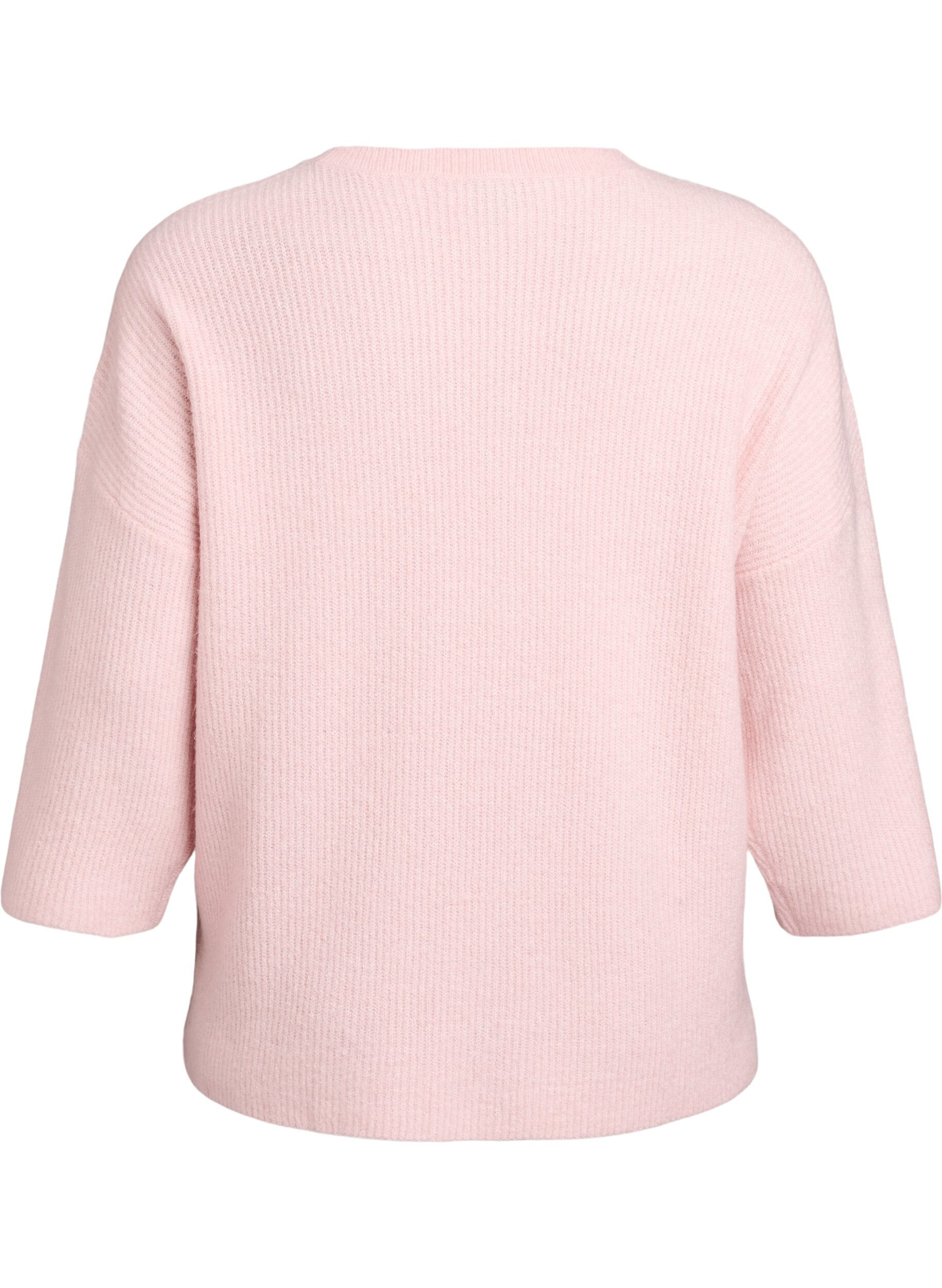 Zizzifashion Loose knit with 3/4-sleeves, Pink, Packshot image number 1
