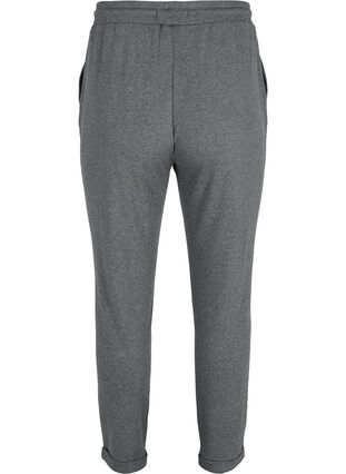 Marled trousers with drawstring and pockets, Black Melange, Packshot image number 1