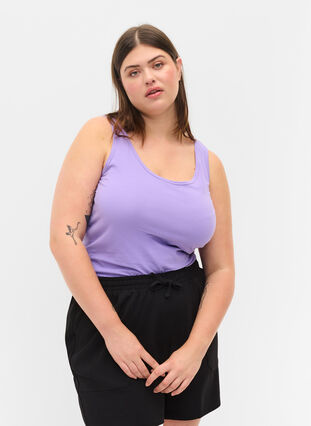 Cotton basic top, Paisley Purple, Model image number 0