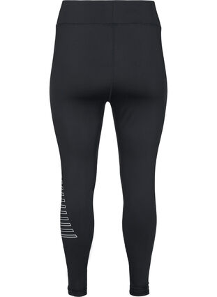 Cropped reflective gym leggings, Black Reflex, Packshot image number 1