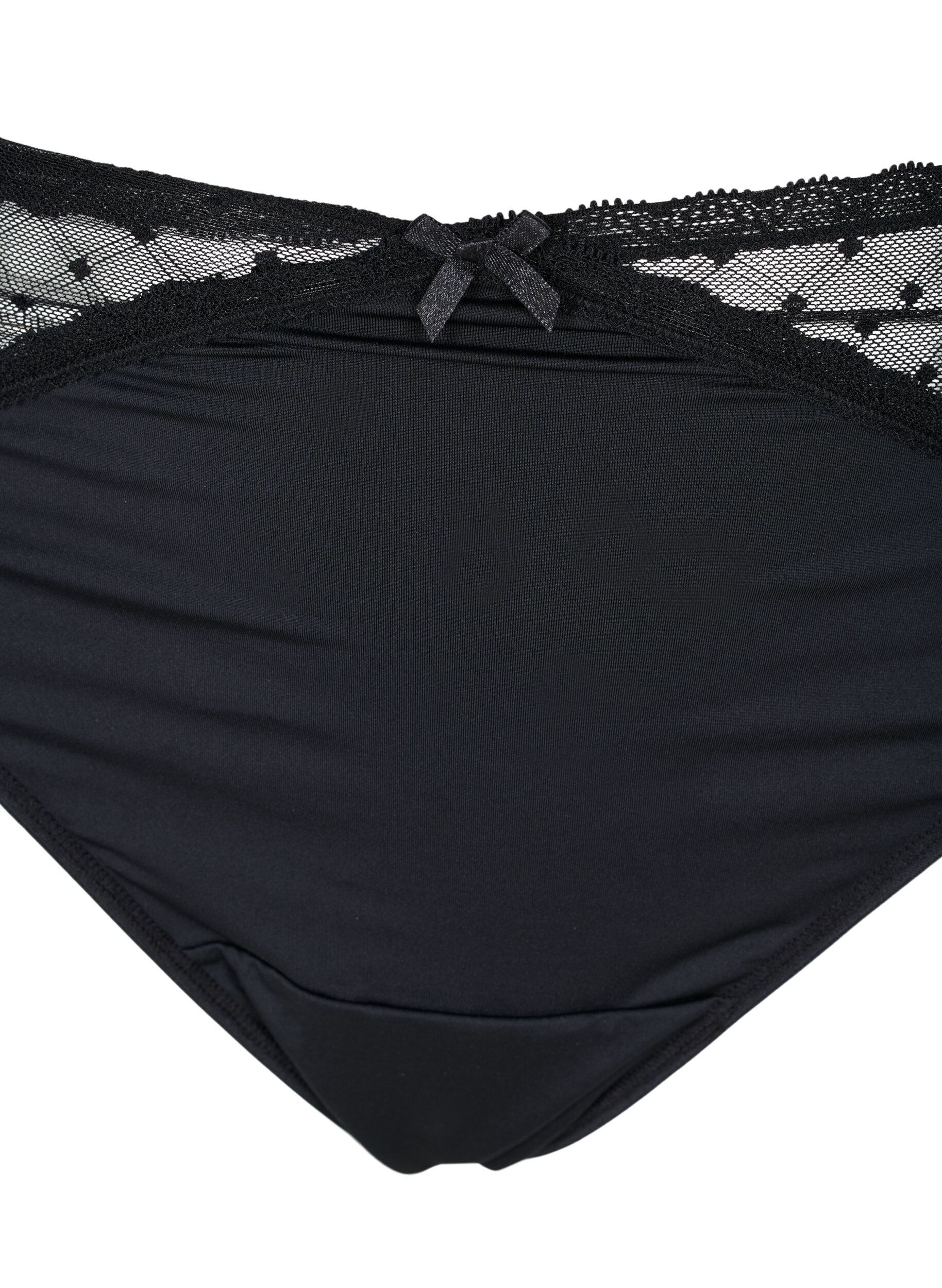 Zizzifashion 2-pack thong with mesh, Black, Packshot image number 2