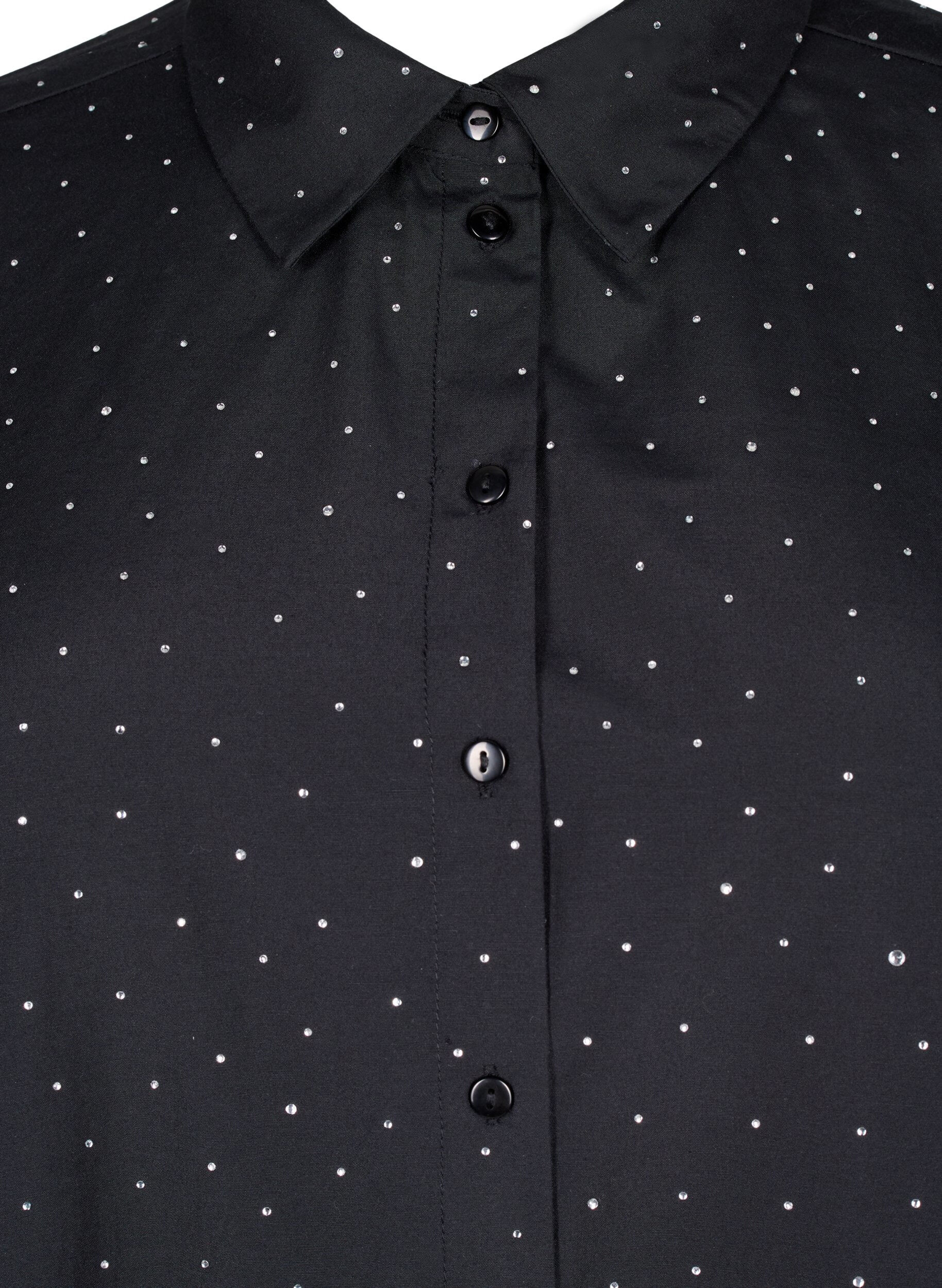 Zizzifashion Shirt with rhinestones, Black, Packshot image number 2