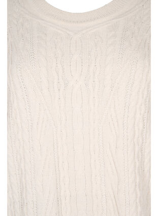 Cable knit jumper with round neckline, Birch, Packshot image number 2