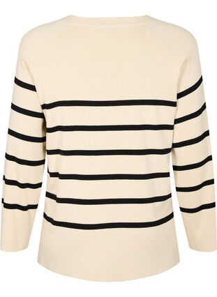Striped Viscose Sweater, Sandshell/Black S., Packshot image number 1