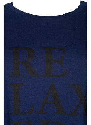 Oversized night t-shirt in organic cotton, Peacoat W. relaxed, Packshot image number 2