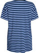 Long night t-shirt in organic cotton with stripes, Blue, Packshot image number 1