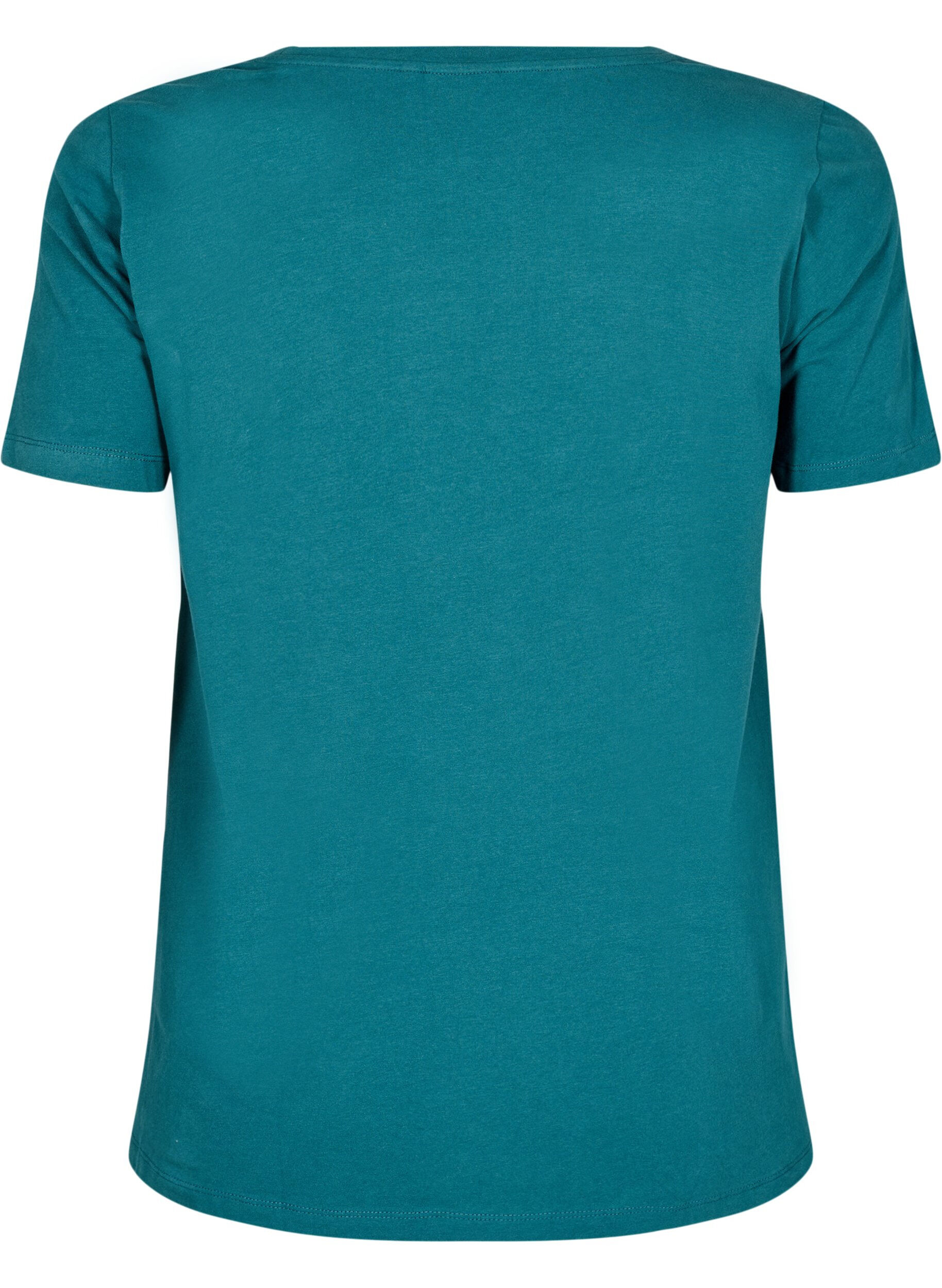 Zizzifashion Basic plain cotton t-shirt, Green, Packshot image number 1