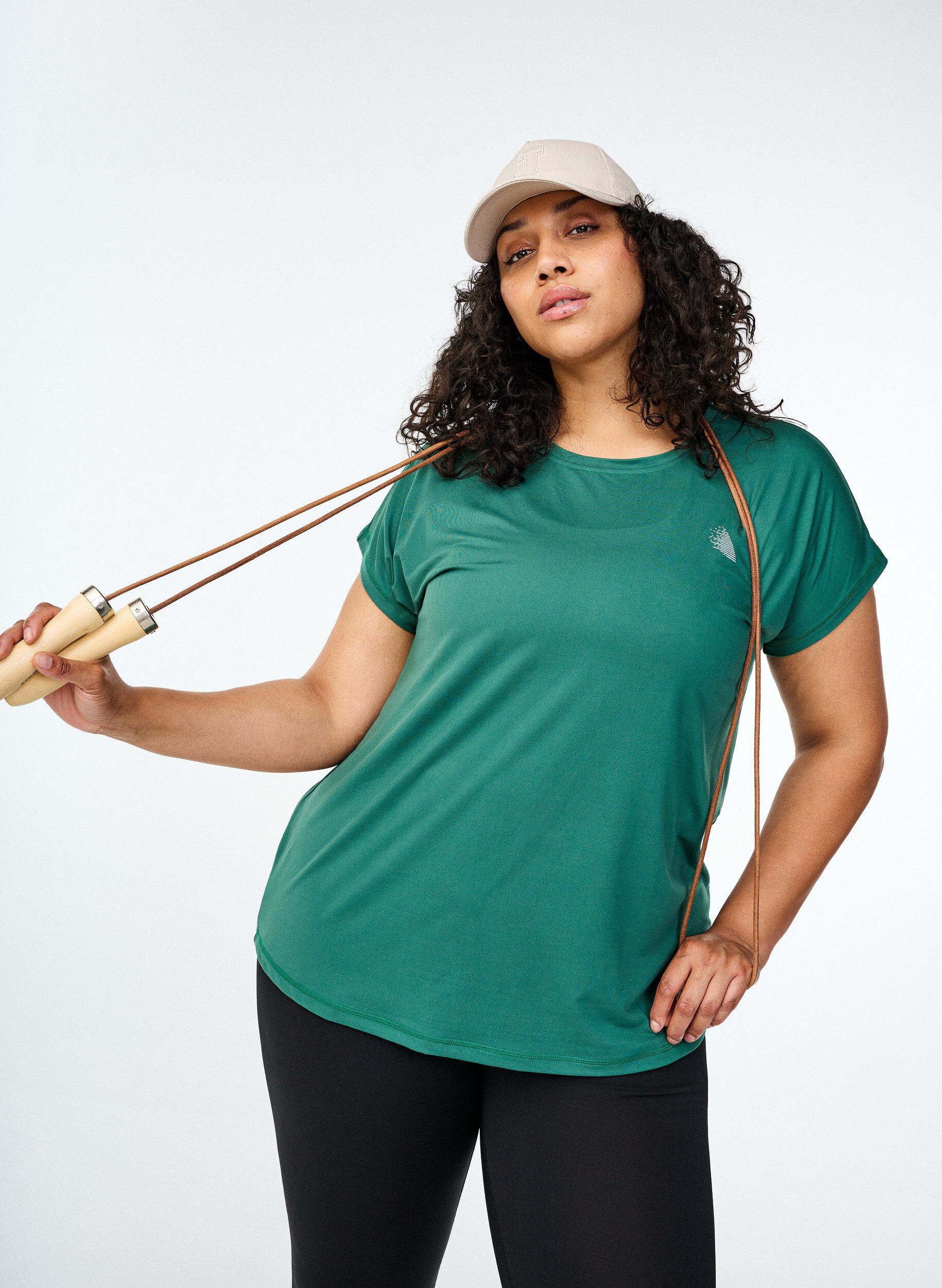 Zizzifashion Solid-coloured workout T-shirt, Green, Image image number 0