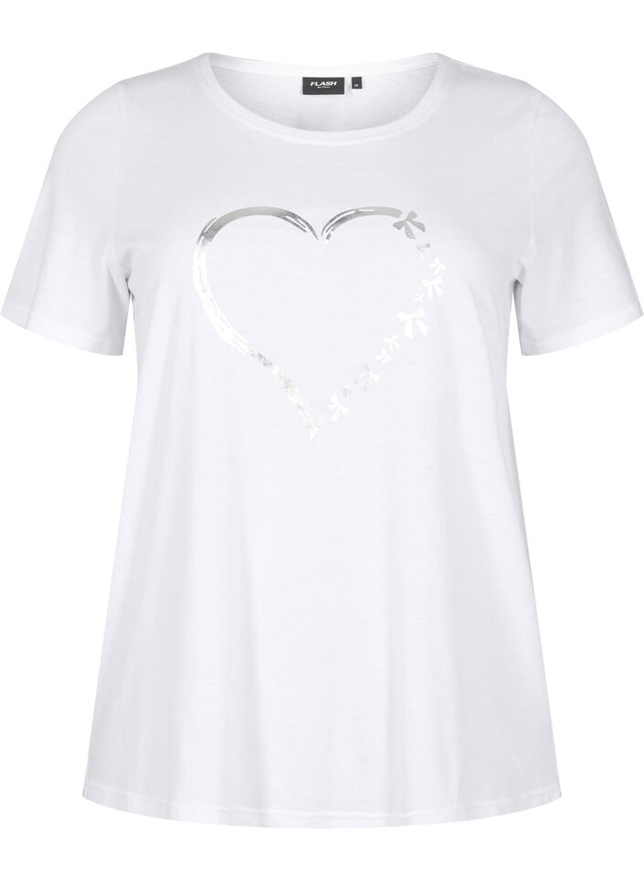 FLASH - T-shirt with motif, White, Packshot image number 0