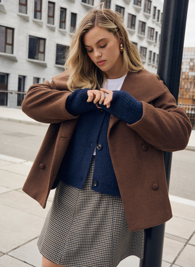 Knit cardigan with v-neck, Blue, Image image number 0