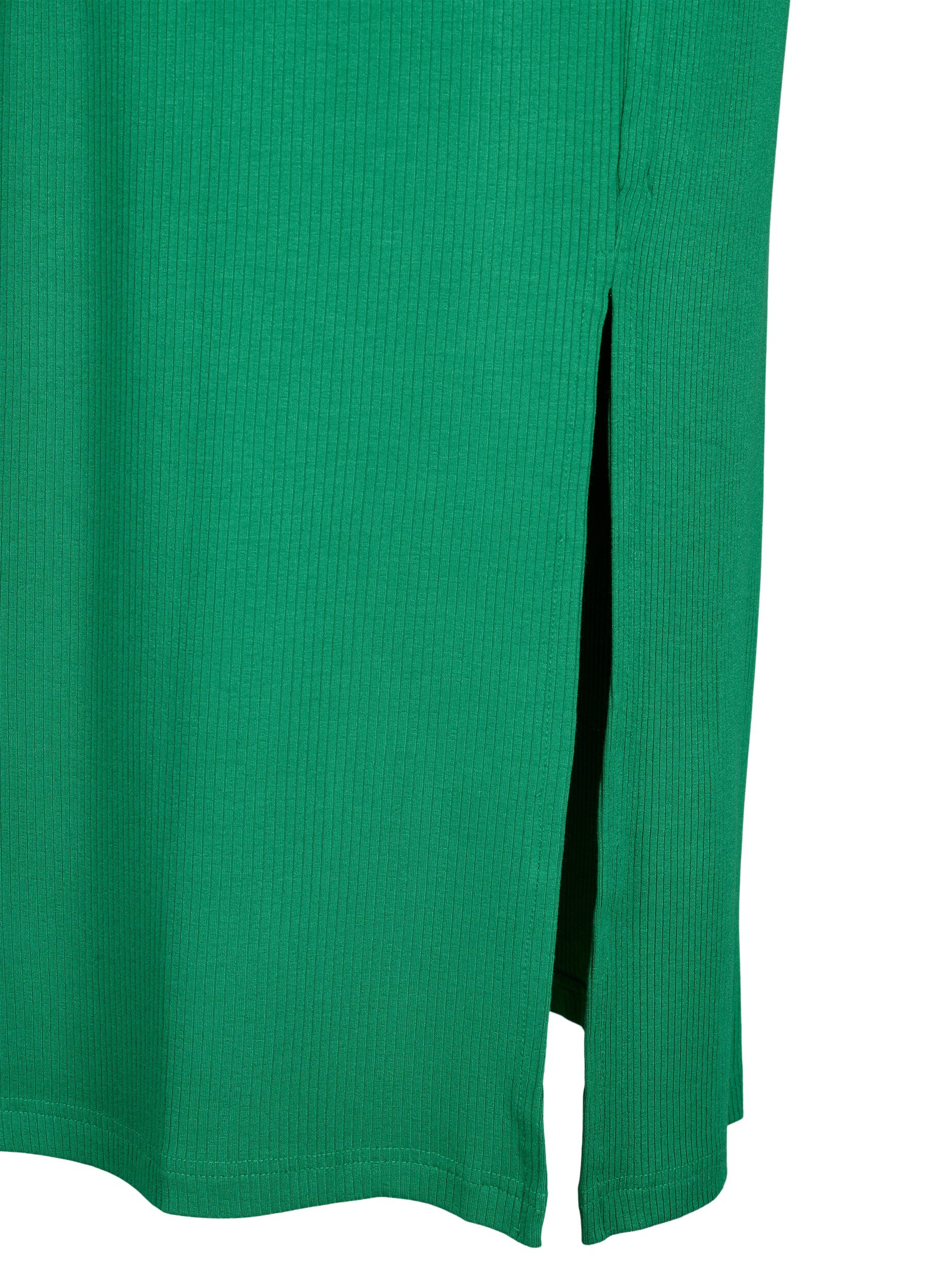 Zizzifashion Slim fit midi skirt in viscose, Green, Packshot image number 3