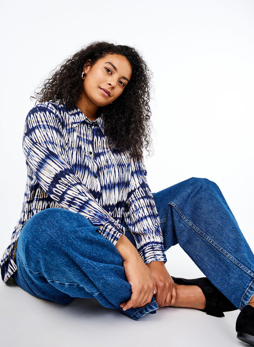 Patterned shirt, Blue, Image image number 0