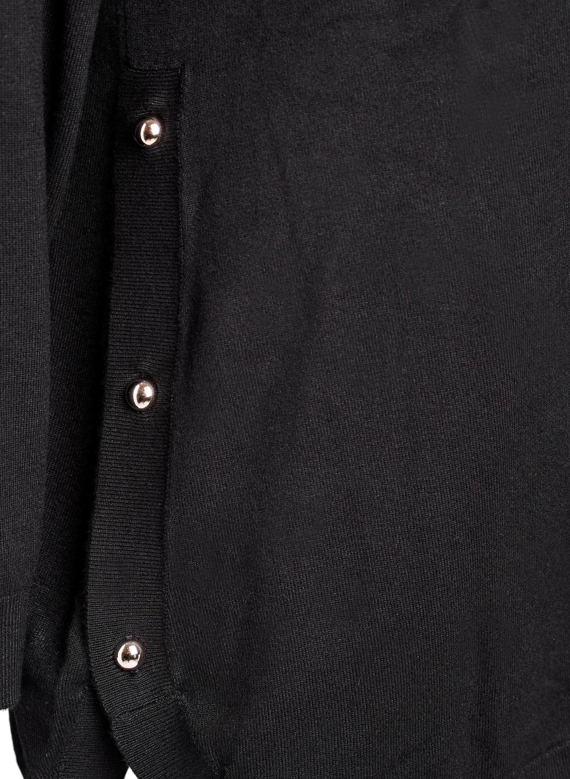 ZizzifashionKnitted blouse with side buttons, Black, Packshot image number 3