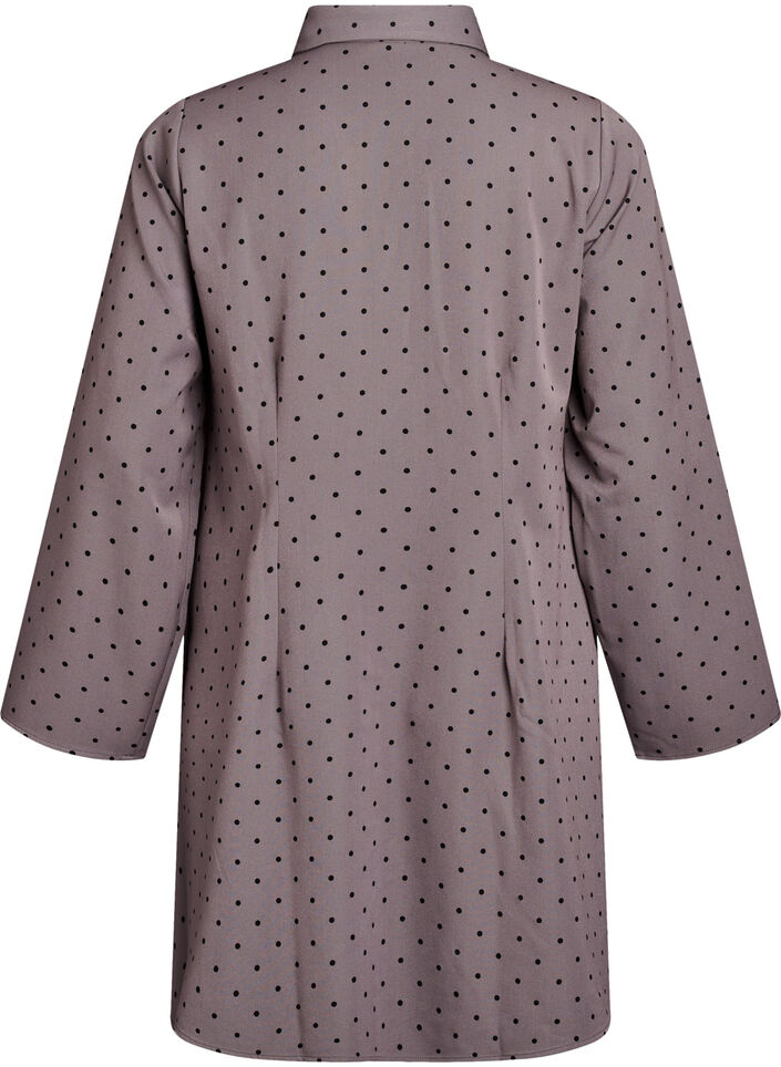 Short A-line dress with long sleeves, Grey, Packshot image number 1