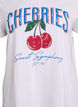 Cotton t-shirt with fruit print and text, White, Packshot image number 2