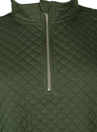 Quilted jumper with zip, Thyme, Packshot image number 2