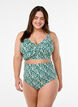 Bikini top with print and ruffle details, Green, Model image number 1