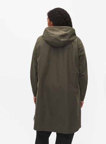 Raincoat with pockets and hood, Grape Leaf, Model image number 1