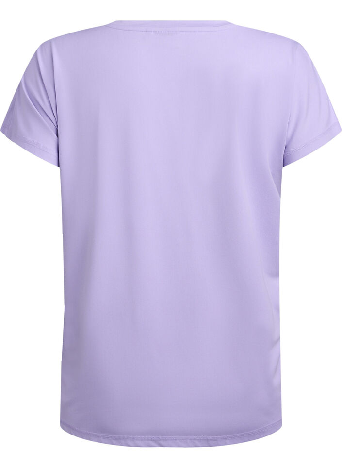 Solid-coloured workout T-shirt, Purple, Packshot image number 1